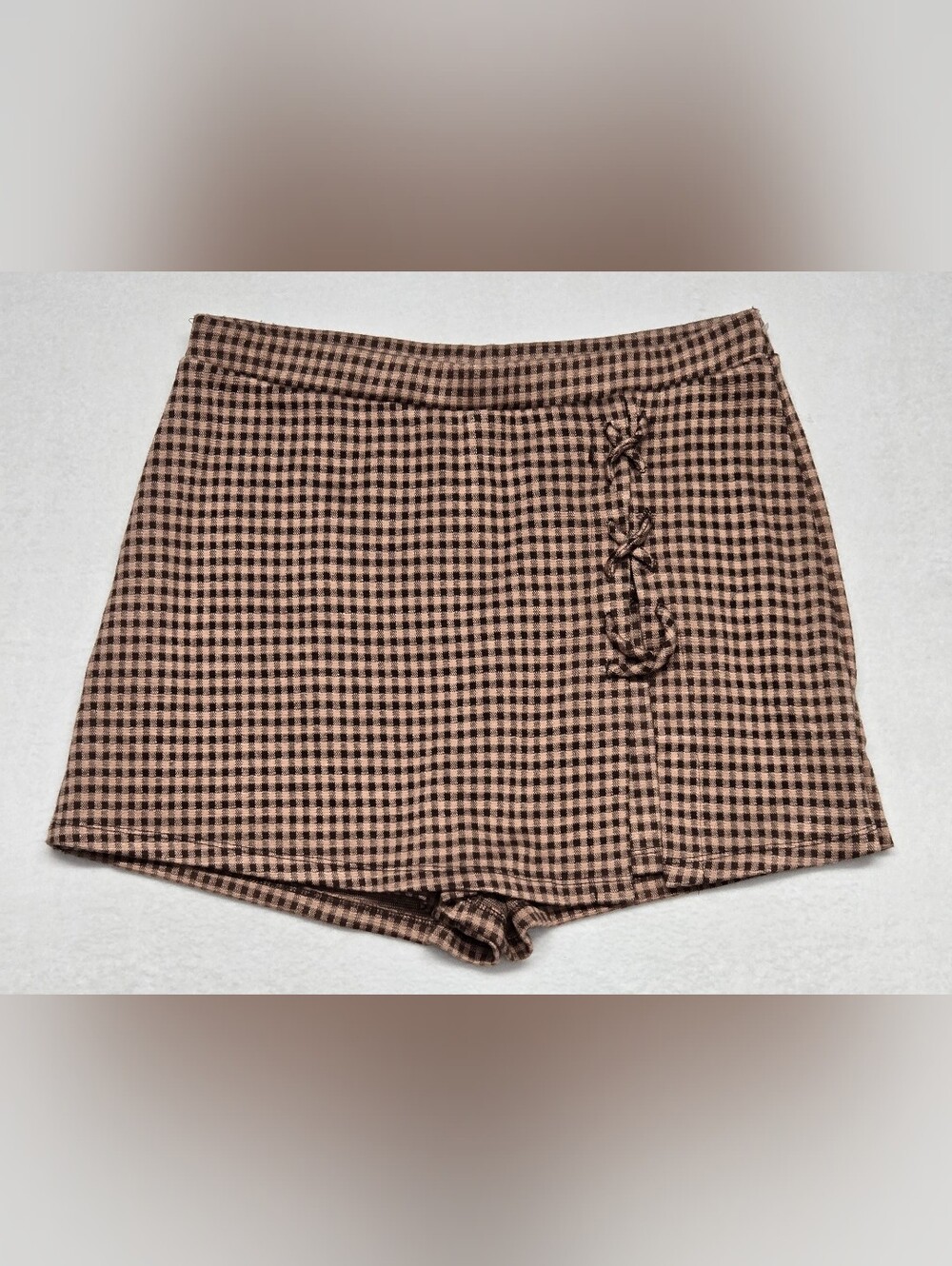 Kirious L Skort Stretch Knit Checkered Brown